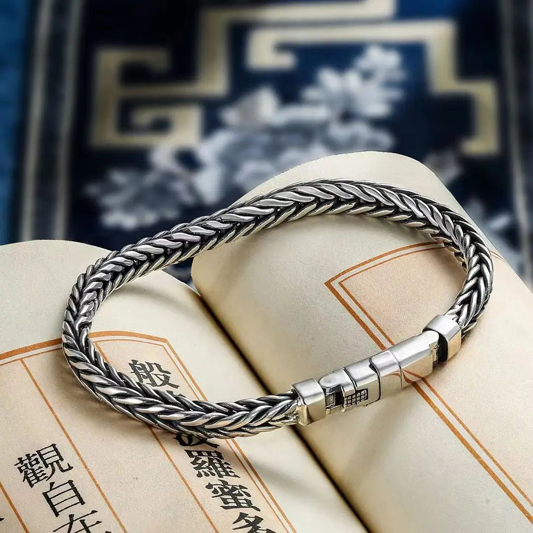 Handmade Retro Domineering Style Personality S925 Silver Bracelet