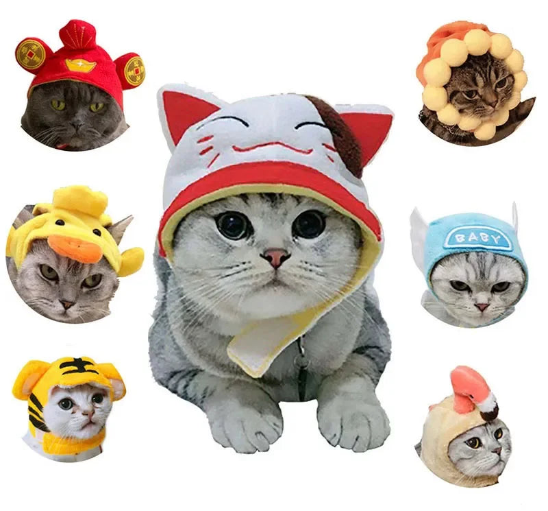 Funny Hat for Cat / Dogs  Costume Pet Headwear Cosplay Keep Warm Theme Party Photo Prop Accessories