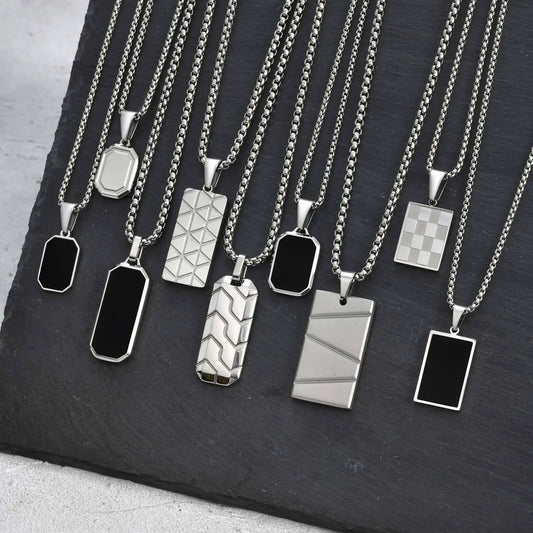 EJ Small Tags Pendant Necklaces for Men