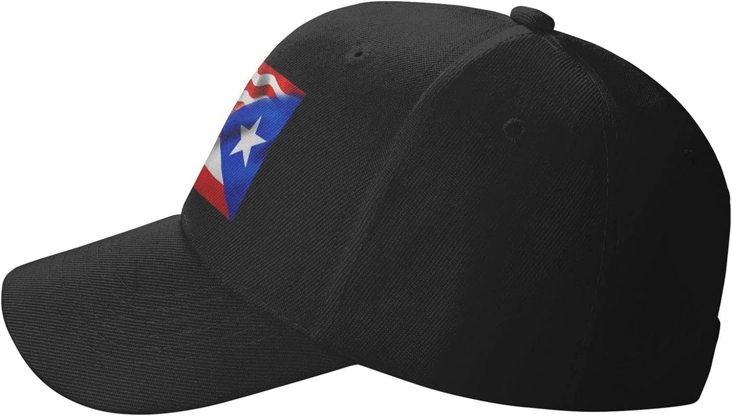 Half American Half Puerto Rico Flag Peaked Cap Unisex