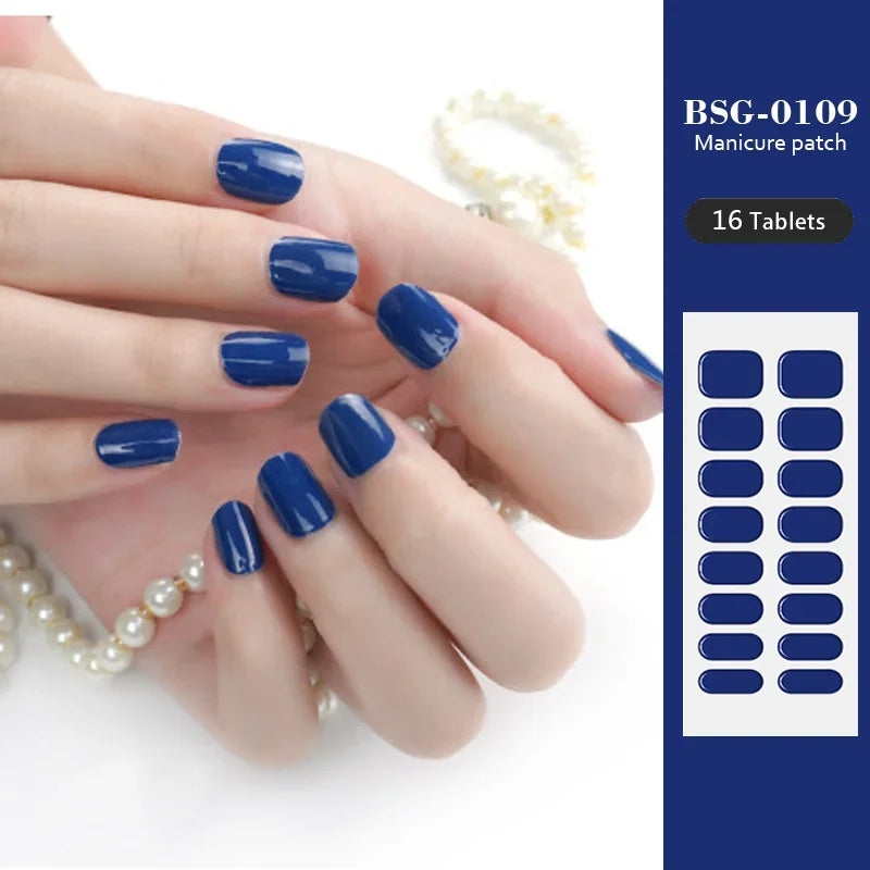 Strips Semi-cured Gel Nail Stickers Waterproof