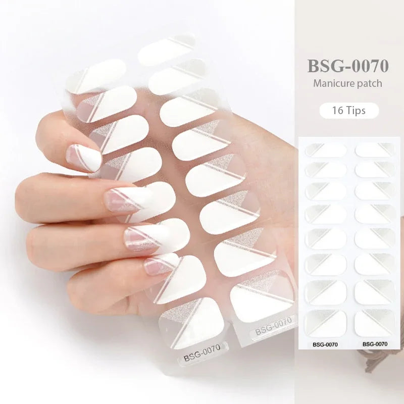 Strips Semi-cured Gel Nail Stickers Waterproof