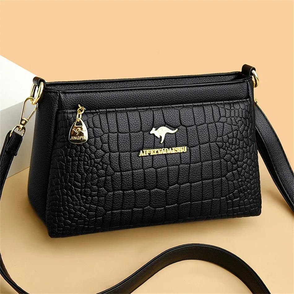 Luxury Handbag Fashion Print Large Capacity Soft Leather