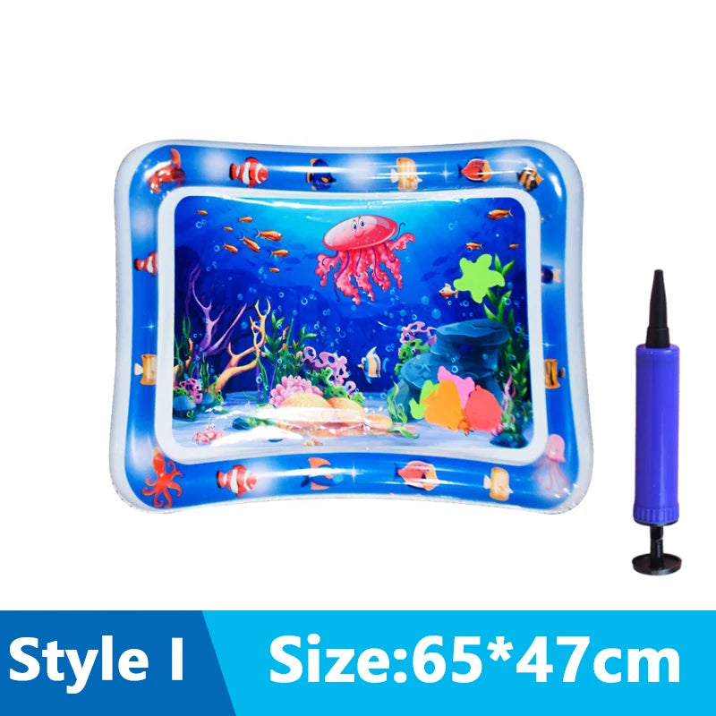 Cats Sensory Water Play Mat With Fish Thickened Inflatable Water Bed