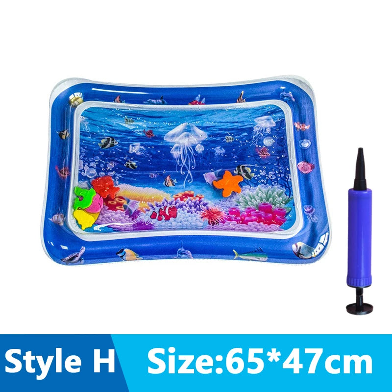 Cats Sensory Water Play Mat With Fish Thickened Inflatable Water Bed