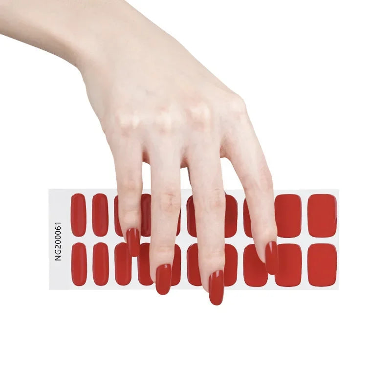 Strips Semi-cured Gel Nail Stickers Waterproof