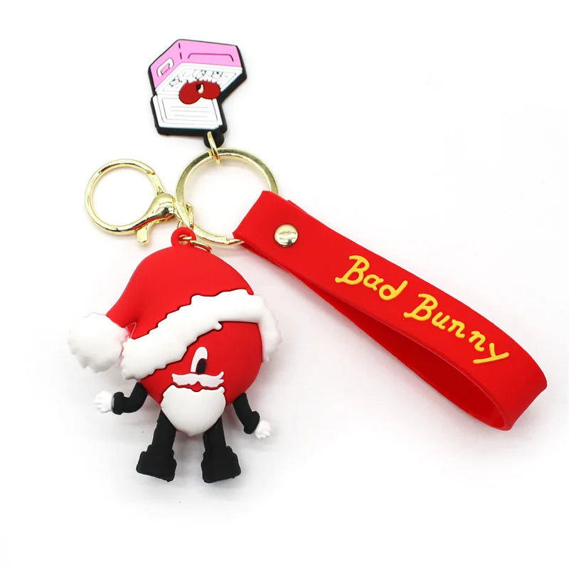 Cute Bad Bunny Heart Keychain Keyring