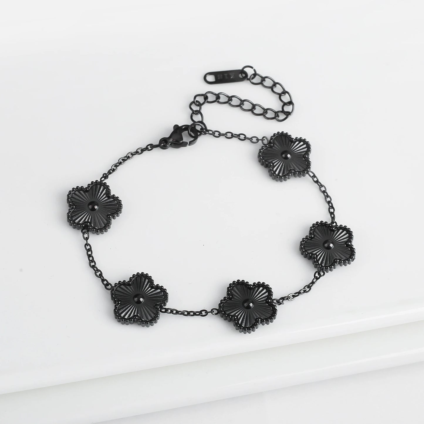 EJ  Luxury Stainless Steel Flower Chain  Bracelet