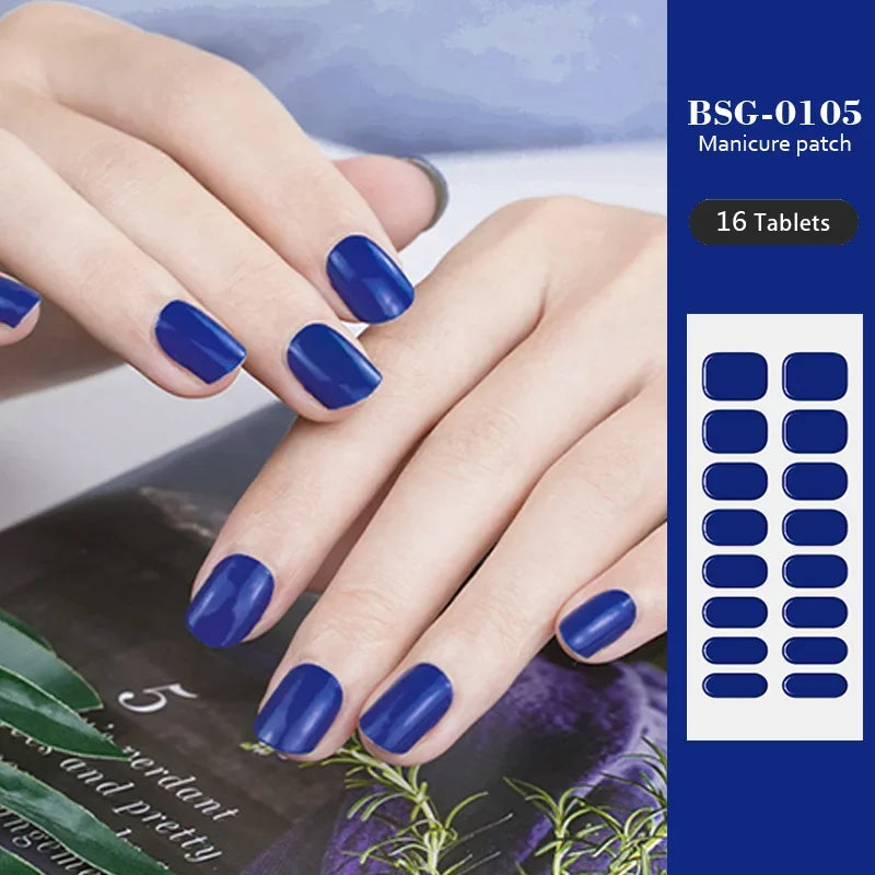 Strips Semi-cured Gel Nail Stickers Waterproof