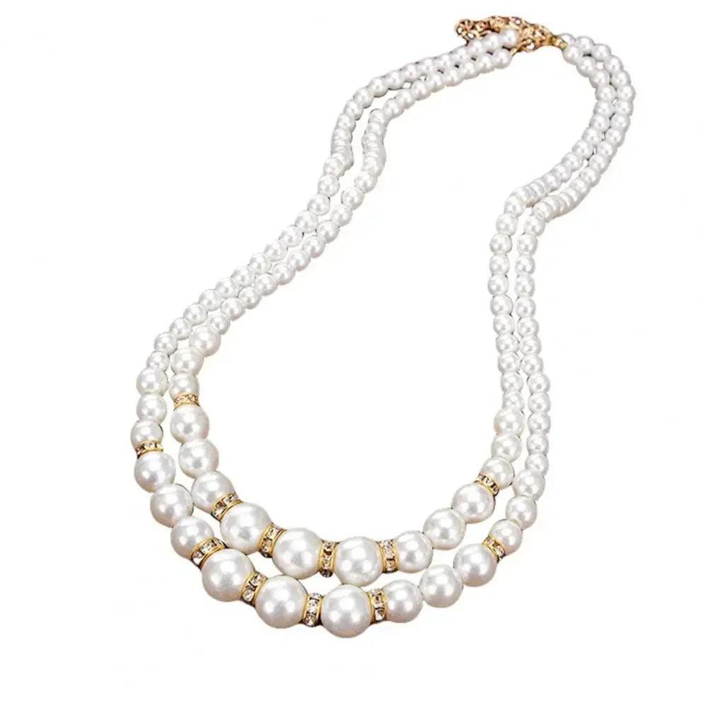 Double Layer Pearl Choker Necklace for Women