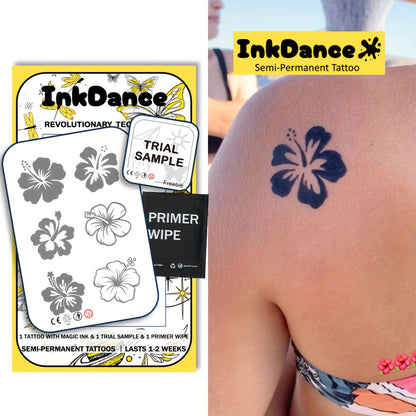 InkDance Flower Semi-permanent Tattoo Stickers - Waterproof and Long-lasting Realistic