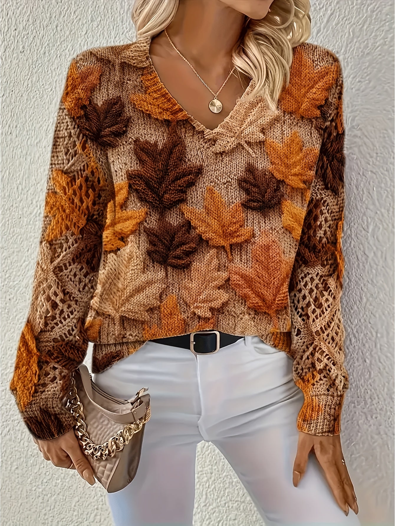 Bohemian Chic V-Neck Long Sleeve  Top