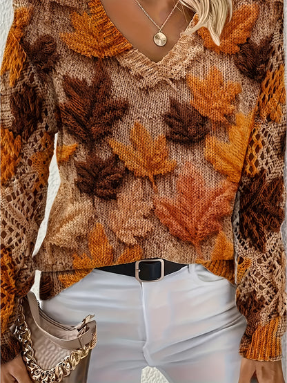 Bohemian Chic V-Neck Long Sleeve  Top