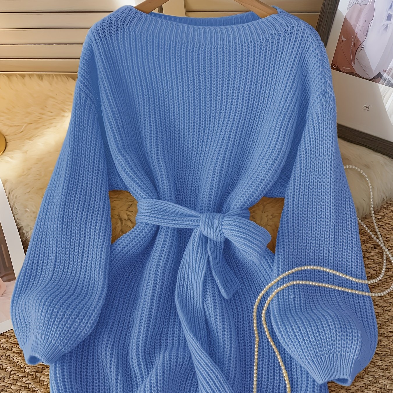 Chic Elegant Knitwear  Mustard Yellow Loose Fit Sweater