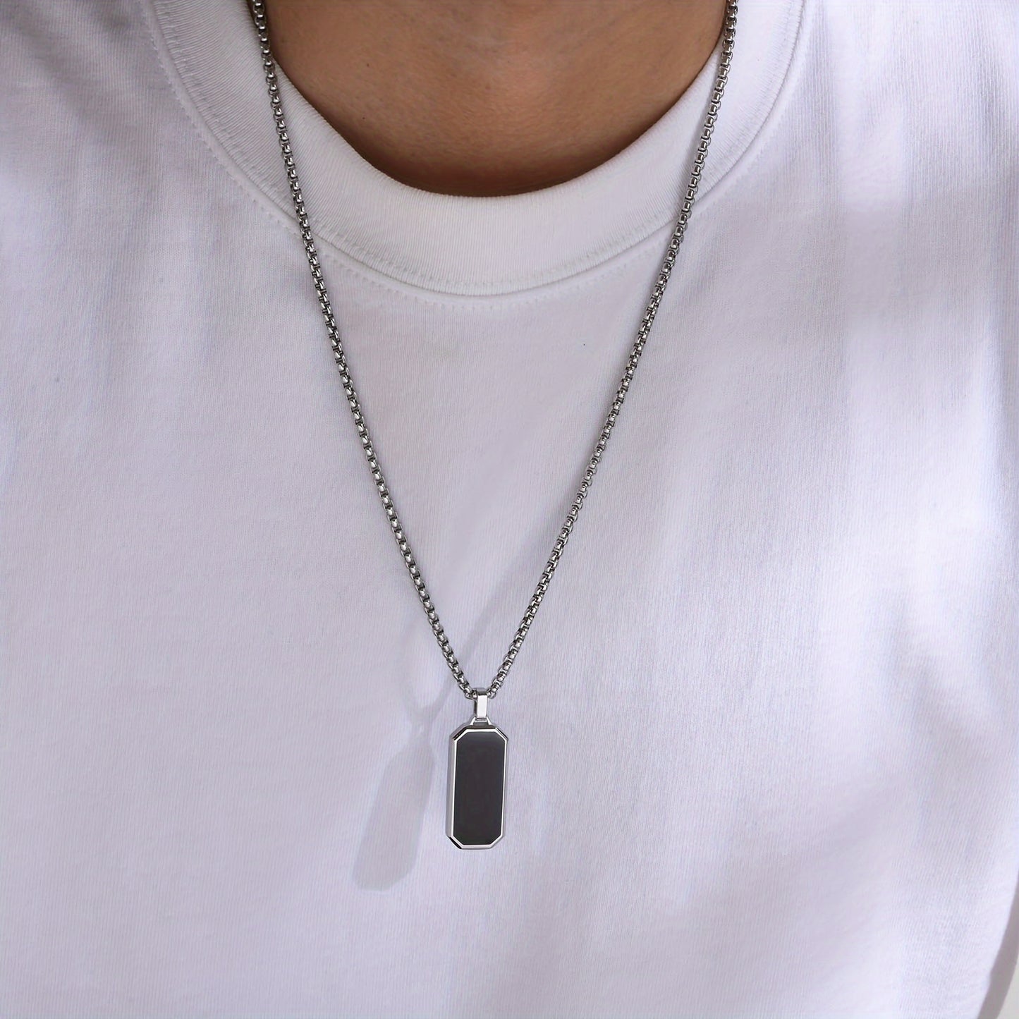 Necklace with Black Geometric Pendant