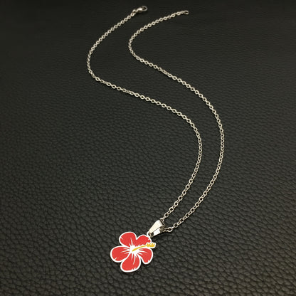 Stainless Steel MAGA Flower Pendant Chain Necklace