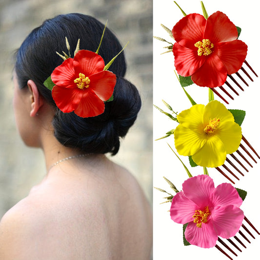 New Style Artificial Flower Long Hair Comb Hair Accessory