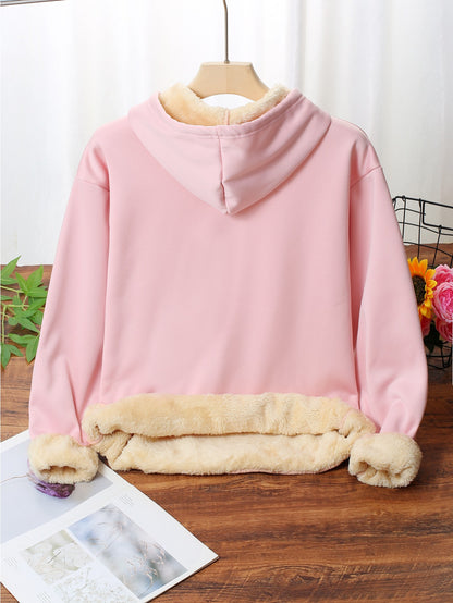 Thick Fleece-Lined Hooded Sweatshirt