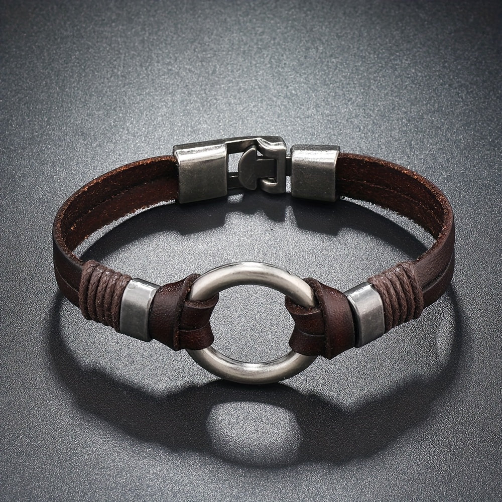 Trendy bracelet  multi-layer Leather