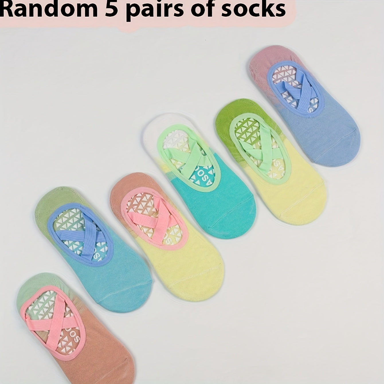 5 Pairs Women'S Yoga Socks - Silicone Non-Slip