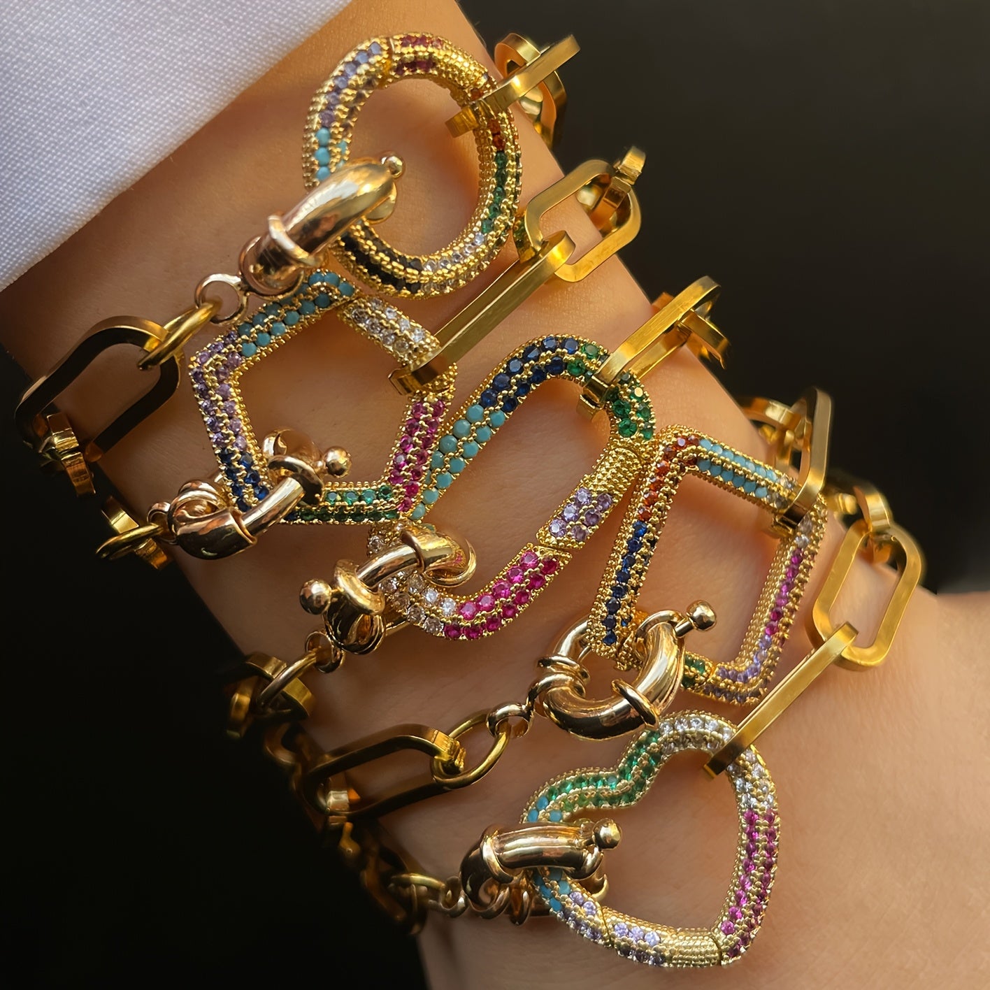 [1pc Elegant Bracelet] 1pc Elegant Double Buckle Stainless Steel Bracelet | Versatile for Women and Girls, Ideal for Daily Wear & Gift, Perfect for Valentine's Day, All-Season Accessory