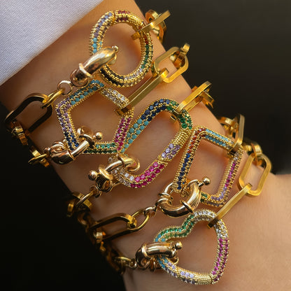 [1pc Elegant Bracelet] 1pc Elegant Double Buckle Stainless Steel Bracelet | Versatile for Women and Girls, Ideal for Daily Wear & Gift, Perfect for Valentine's Day, All-Season Accessory