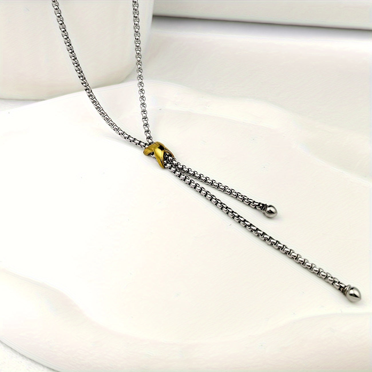 Elegant Y-Shaped Pearl Chain Necklace with Stainless Steel and Plating - Perfect for Everyday and Party Wear