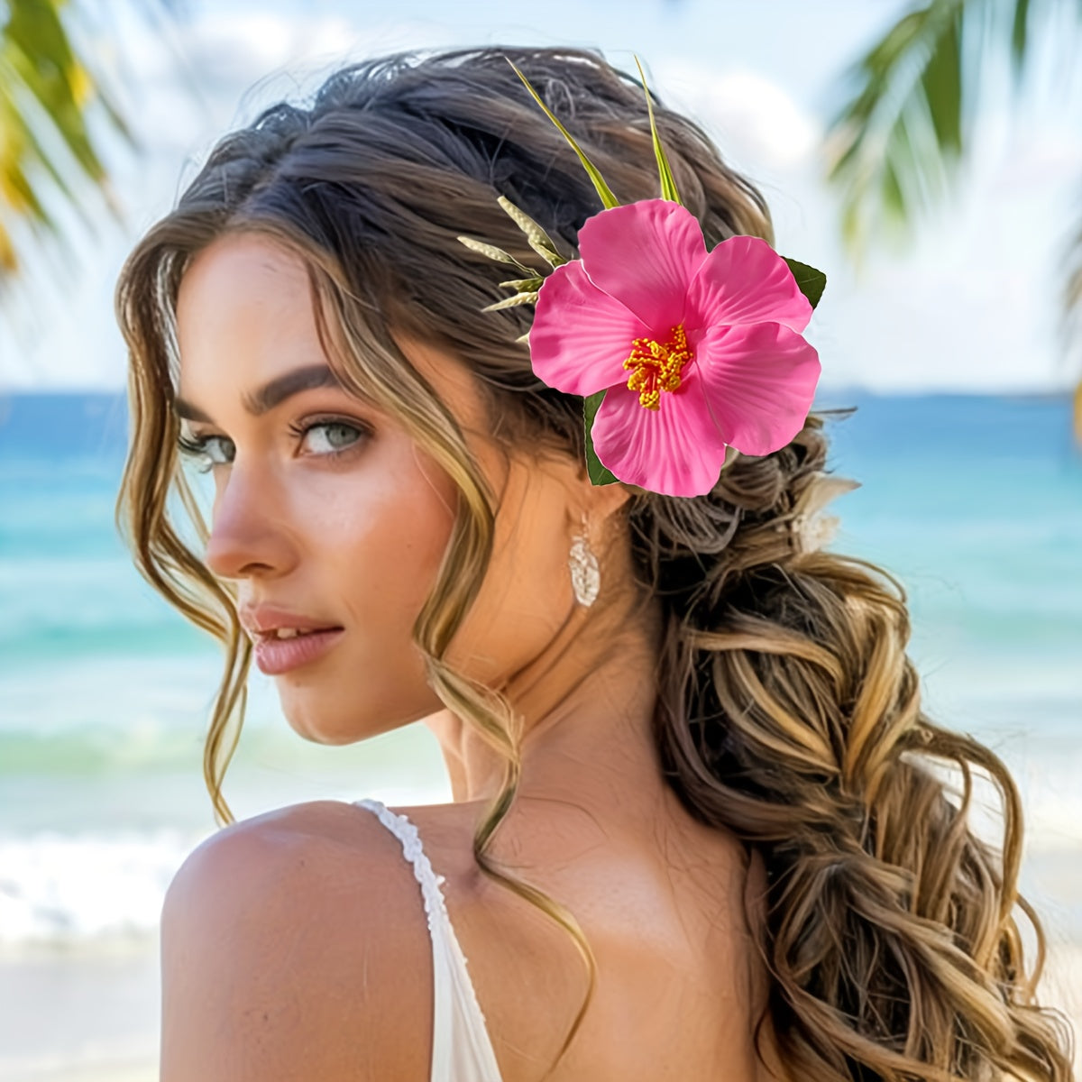 New Style Artificial Flower Long Hair Comb Hair Accessory