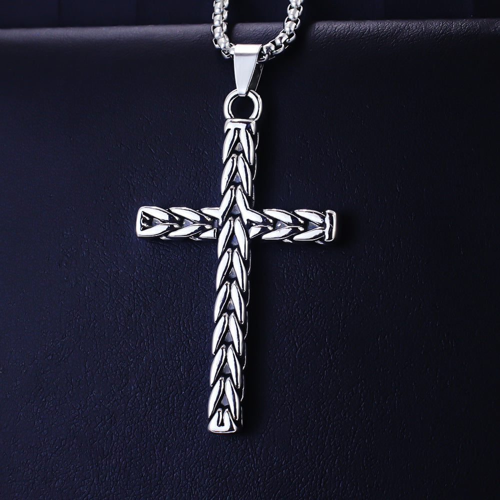 Elegant Stainless Steel Cross Pendant Necklace