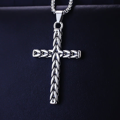 Elegant Stainless Steel Cross Pendant Necklace