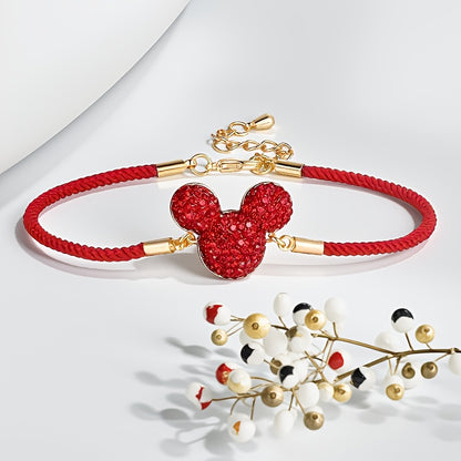 Disney Mickey Mouse Red Fashion Bracelet, Stylish and Eye-Catching, Perfect Gift for New Year, Christmas, and Birthday, Christmas Gift, Birthday Present, Stylish Accessory, Fashionable Bracelet, Durable Bracelet, Fashion Brac