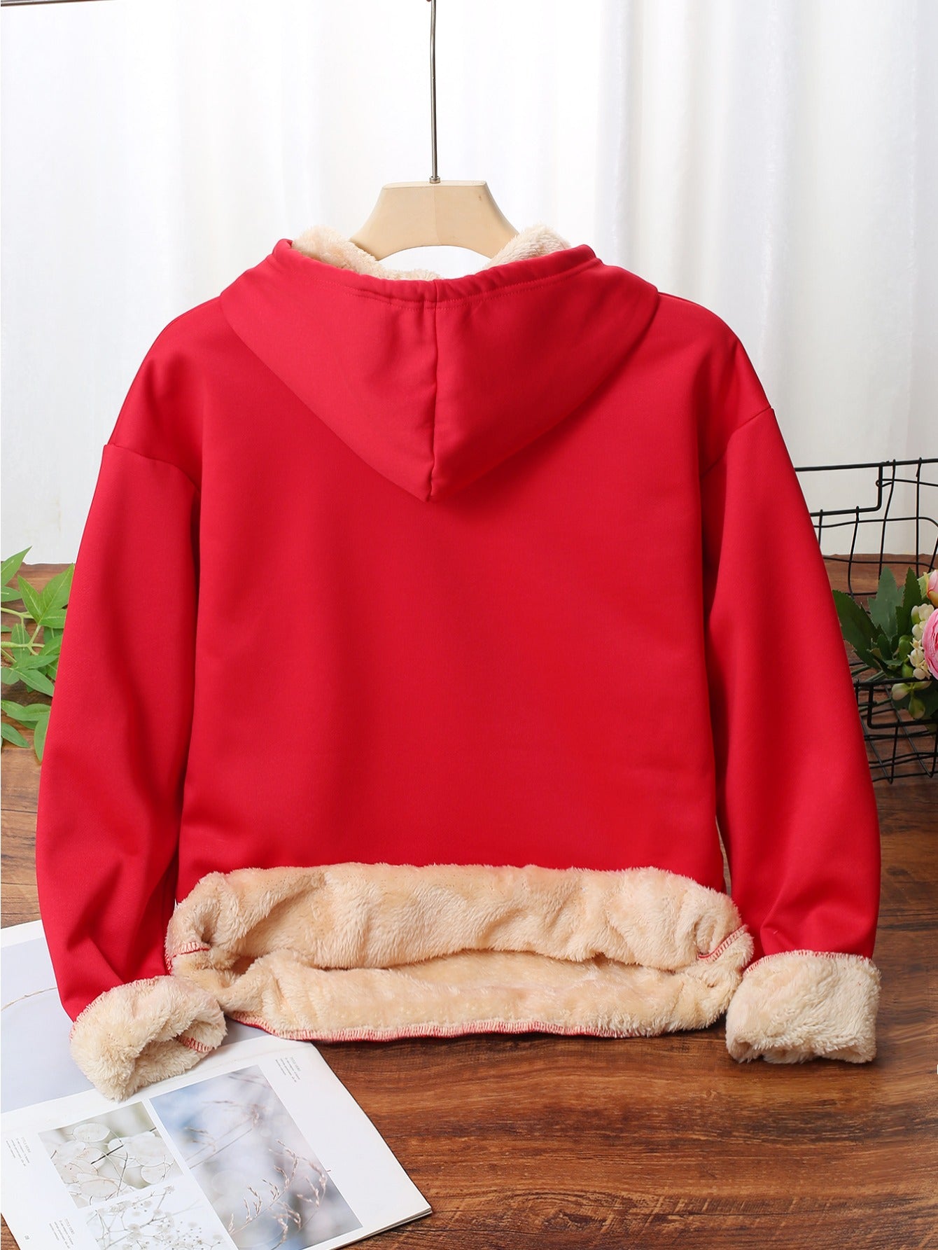 Thick Fleece-Lined Hooded Sweatshirt
