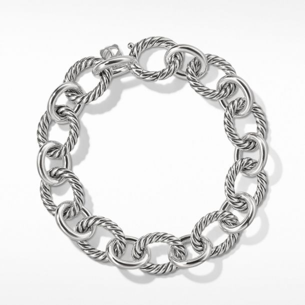 Silver Luxury Oval Chain Bracelet