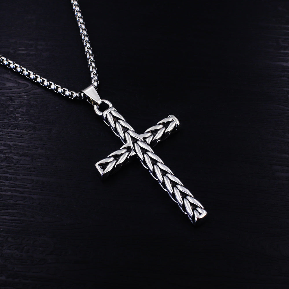 Elegant Stainless Steel Cross Pendant Necklace