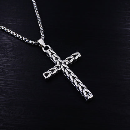 Elegant Stainless Steel Cross Pendant Necklace