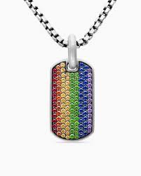 Tag Sterling Silver with Rainbow Charm