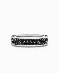 S925 Two Black Row Band Ring