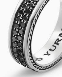 S925 Two Black Row Band Ring