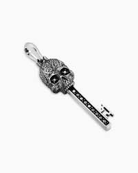 Silver Skull Key Amulet