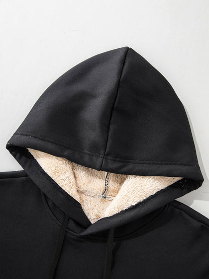 Thick Fleece-Lined Hooded Sweatshirt