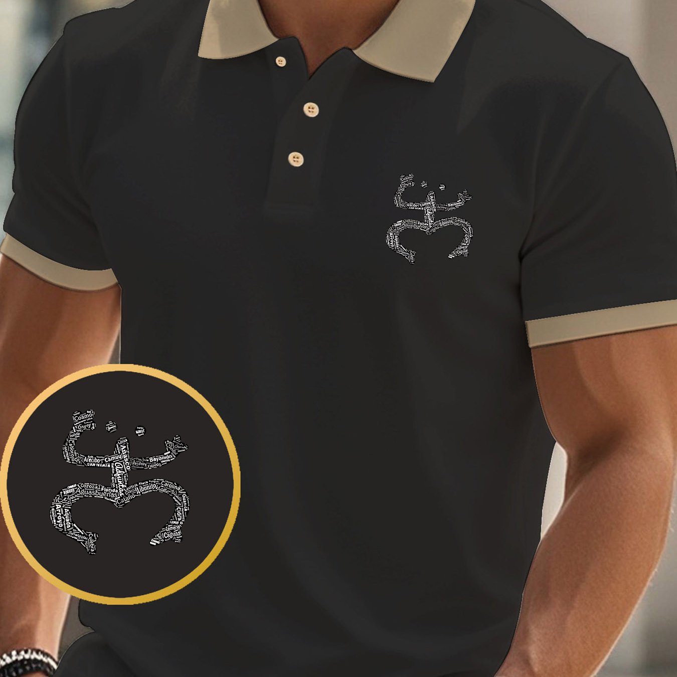 Men'S Polo Shirt with Puerto Rico Graphic