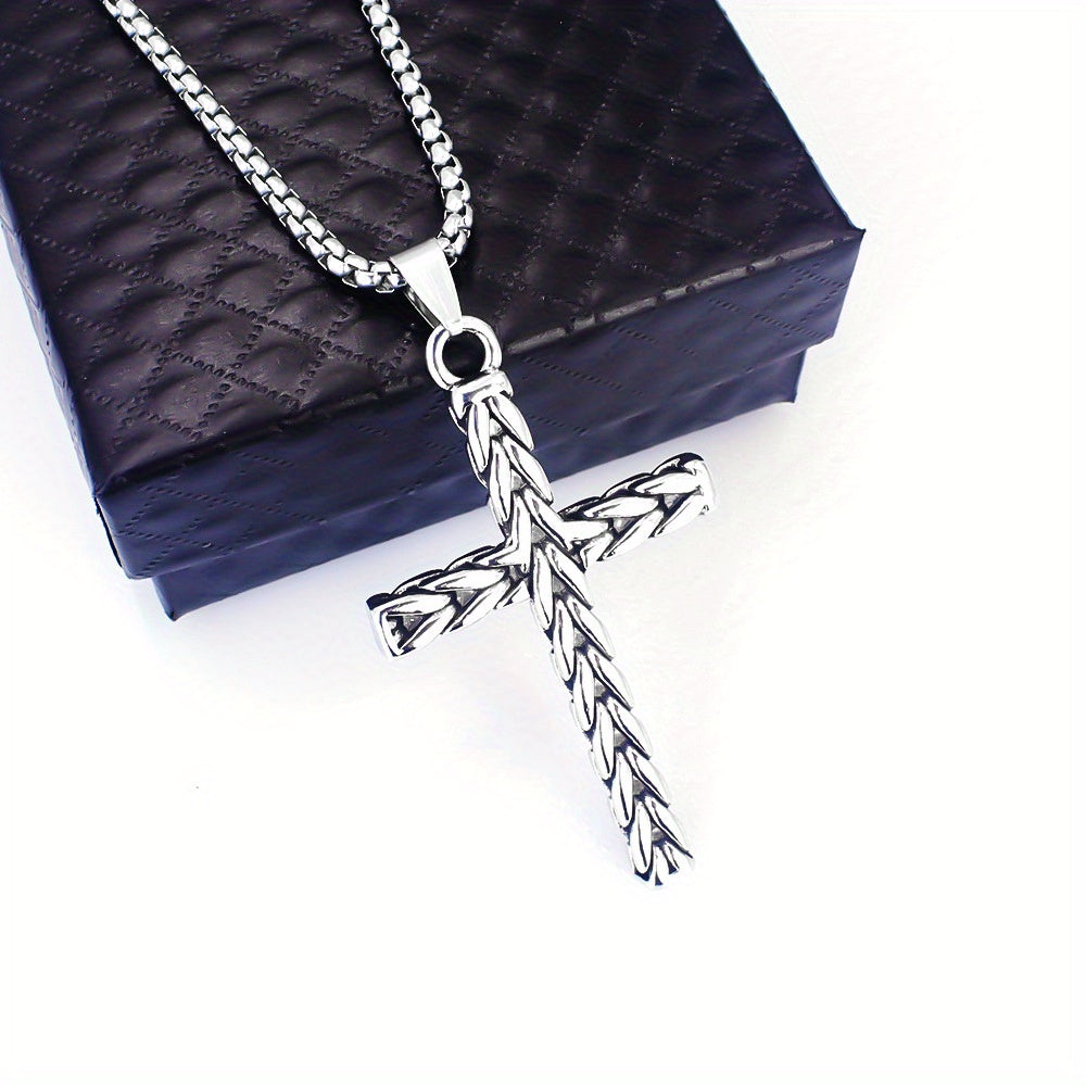 Elegant Stainless Steel Cross Pendant Necklace