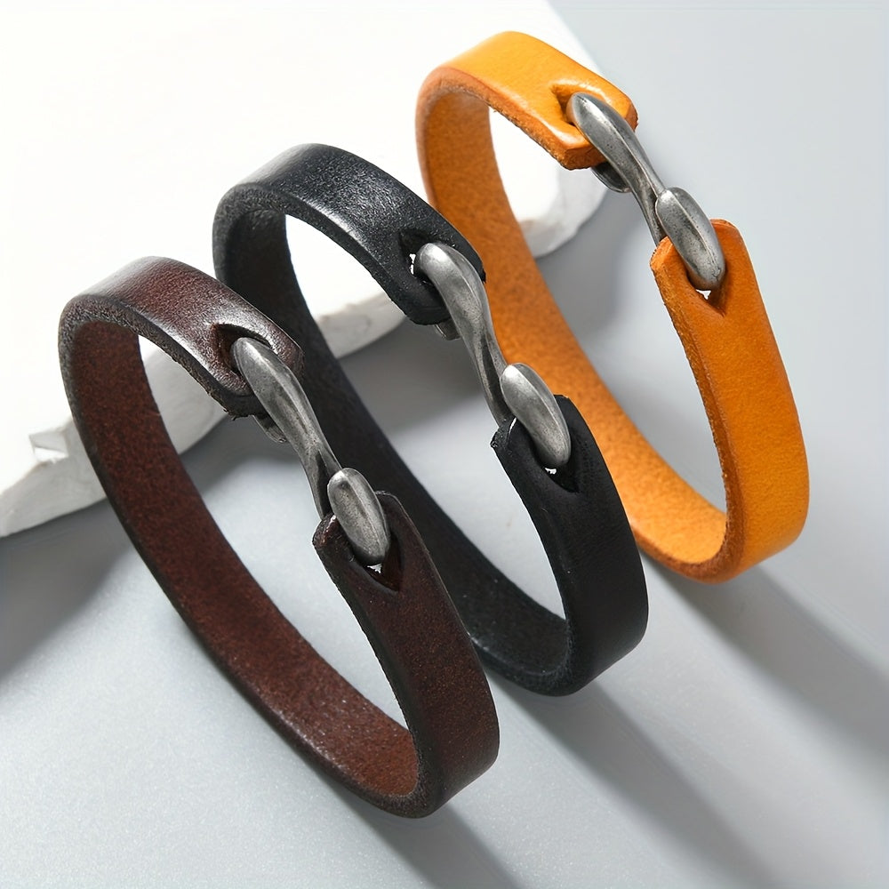 Leather Simple S Hook Bracelet