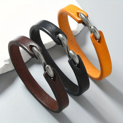 Leather Simple S Hook Bracelet