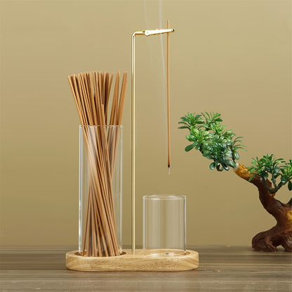 2-in-1 Elegant Glass Incense and Candle Holder