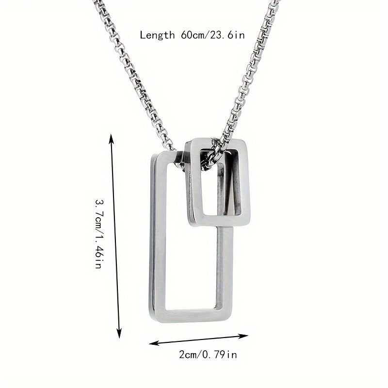 EJ  Necklace with  geometric rectangle pendant