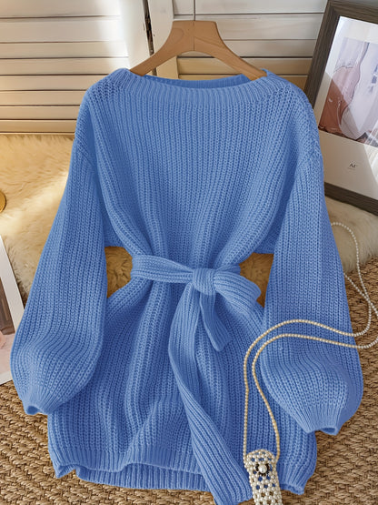 Chic Elegant Knitwear  Mustard Yellow Loose Fit Sweater