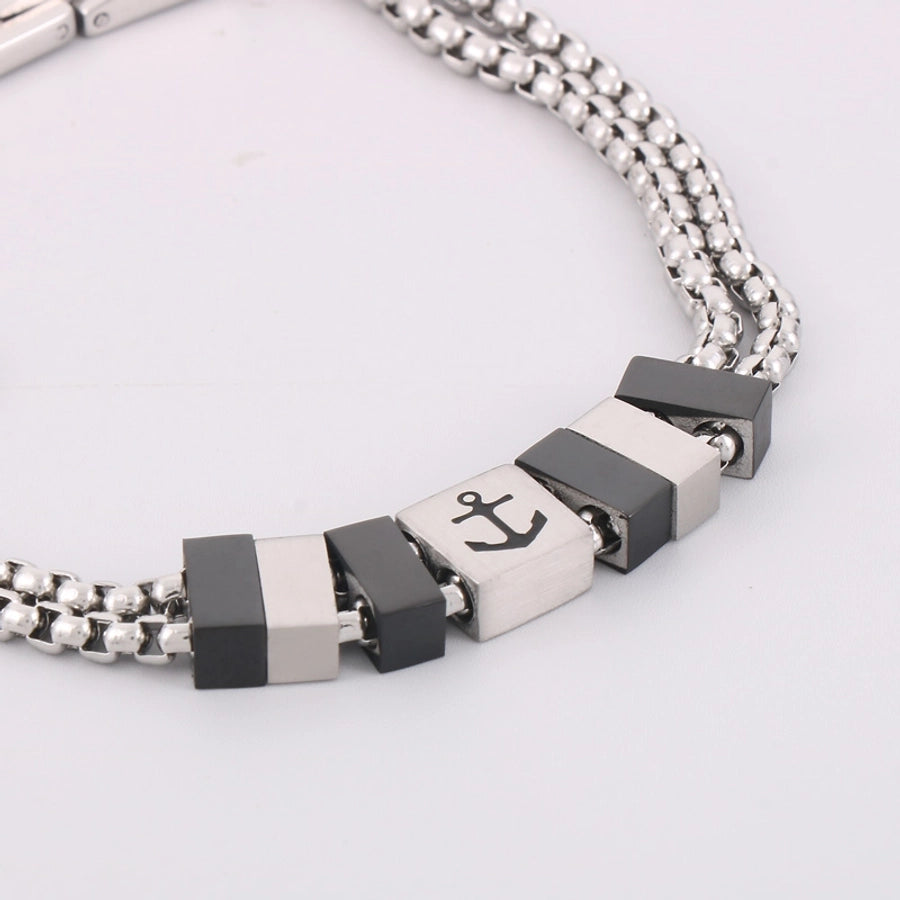 casual  geometric titanium steel polishing men's bracelets