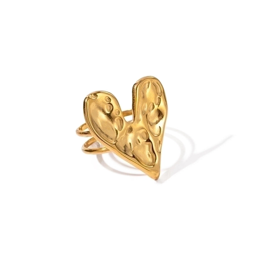 Jewelry IG Style Heart Shape  Stainless Steel Plating Open Rings