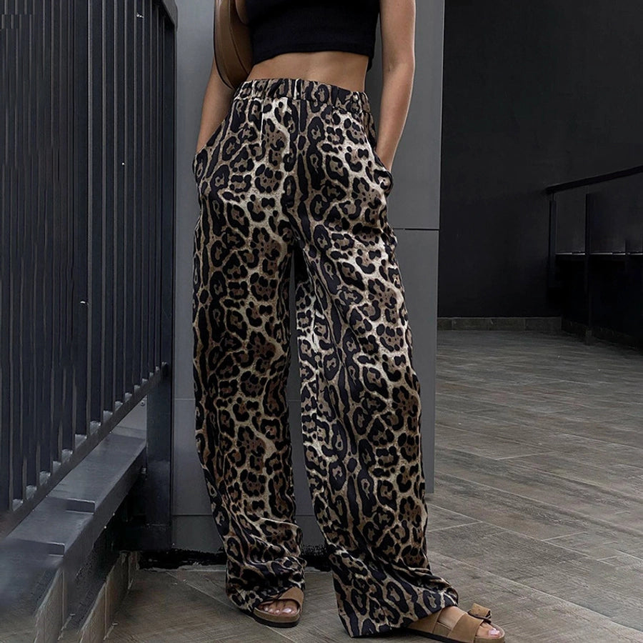 Women's Daily Streetwear Leopard Full Length Casual Pants